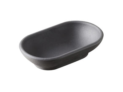 Tray 8.5x5 cm Unglazed Black Solid