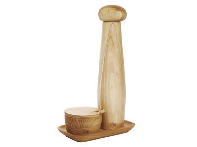 RAW Pepper Mill and Salt Cellar Set Teak Wood