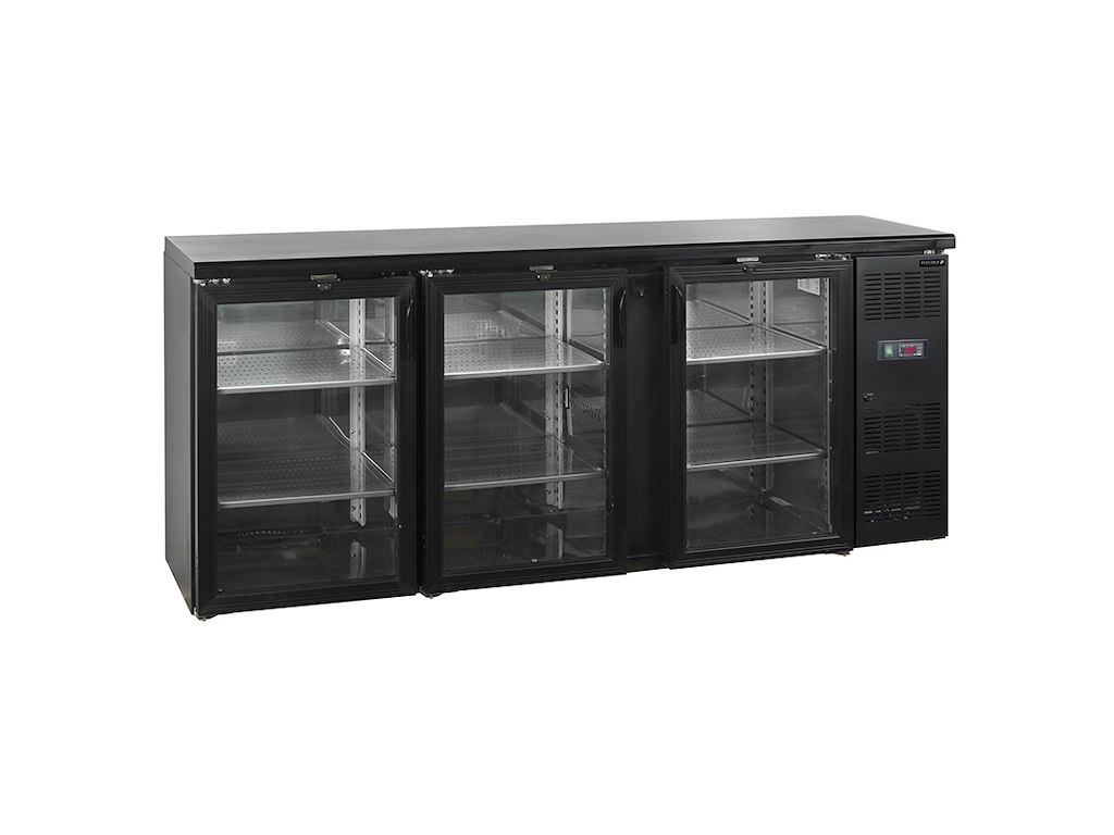Backbar 3 doors Black 442ltr