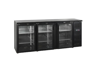 Backbar 3 doors Black 442ltr
