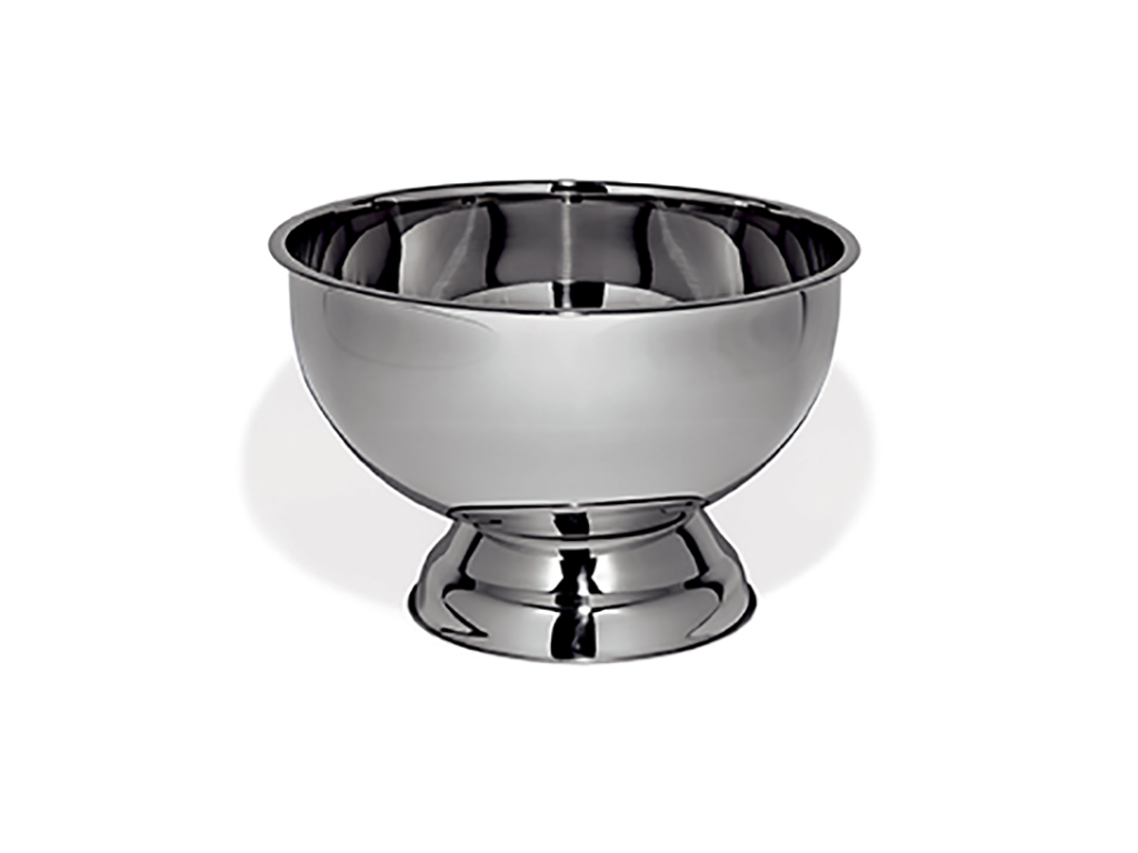 Champagne bowl in steel 40 cm wide edge