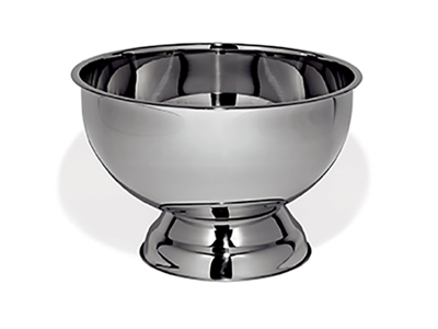 Champagne bowl in steel 40 cm wide edge