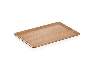 Tray Melamine Wood Non-slip 28x19.5x1.5 c
