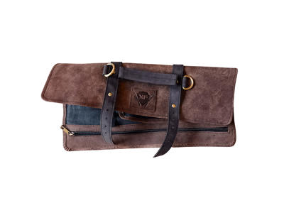 Roll folder Brown Leather 5 Compartments 43x35 cm