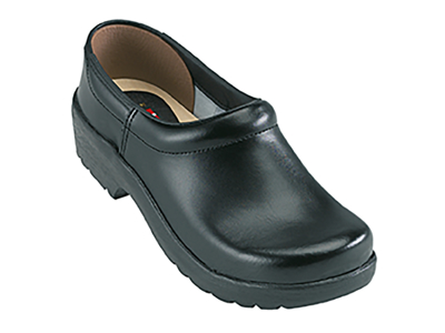 Wooden shoes Hygiene with heel cap, black