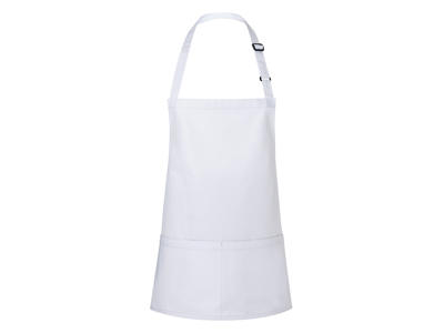 Apron with pockets White 75x60 cm