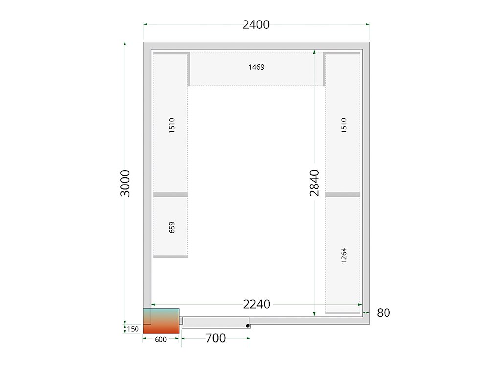 Cooling room panel 2400x3000x2200 80mm