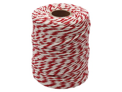 Rullepølsegarn Rød/hvid 250g