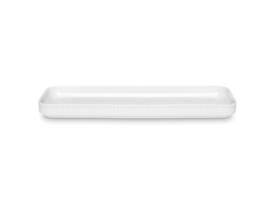 Tray Rectangular Pleated 36x12 cm White