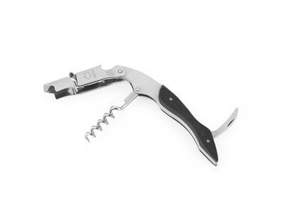 Corkscrew waiter black wood with knife BOJ