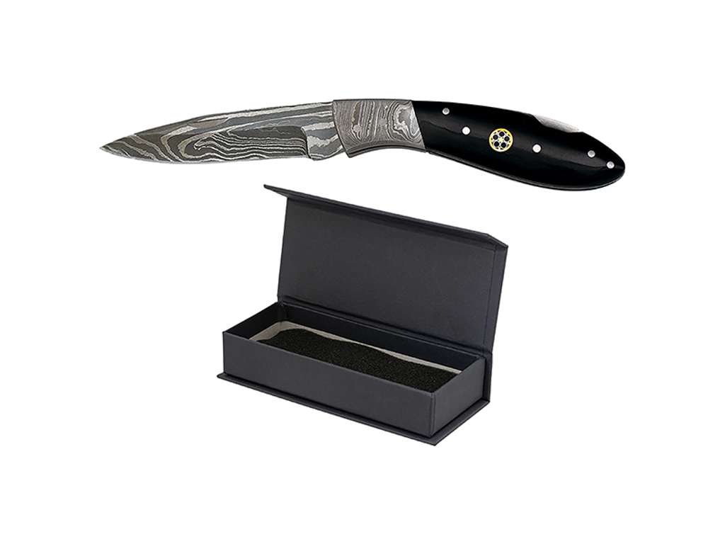 Pocket knife with damascus steel 8 cm