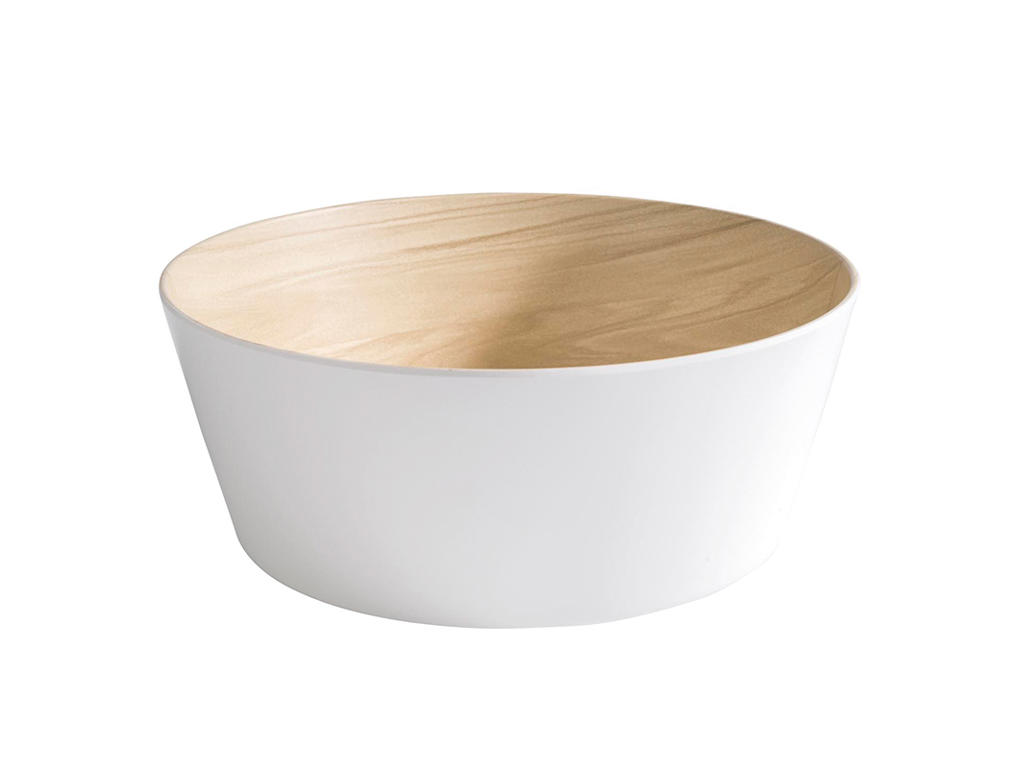 Melamine bowl Frida white/wood Ø26.5 cm