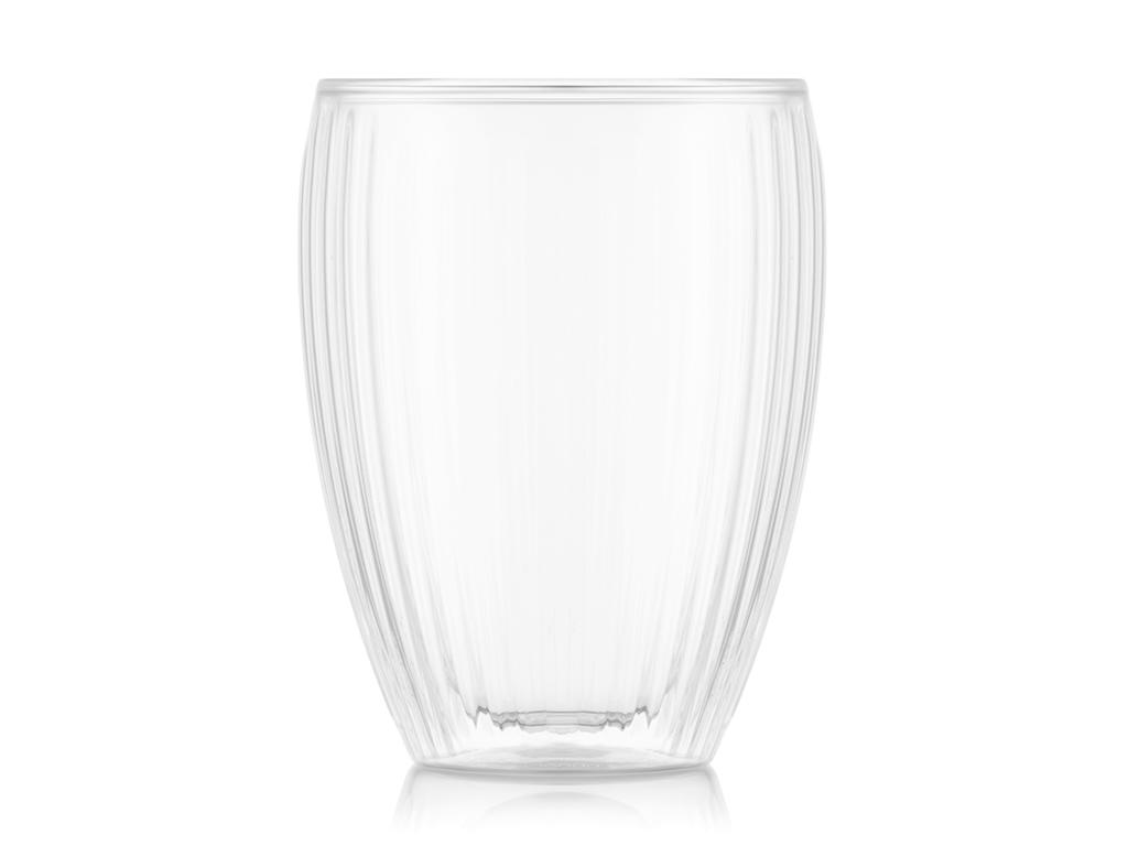 Glass 32 cl double-walled ribbed 2 pcs Bod