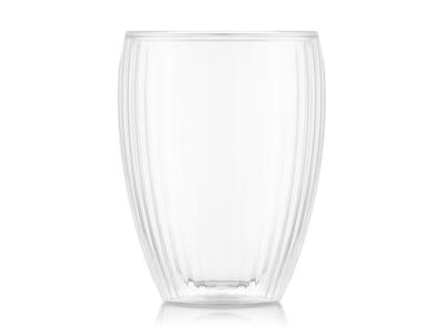 Glass 32 cl double-walled ribbed 2 pcs Bod