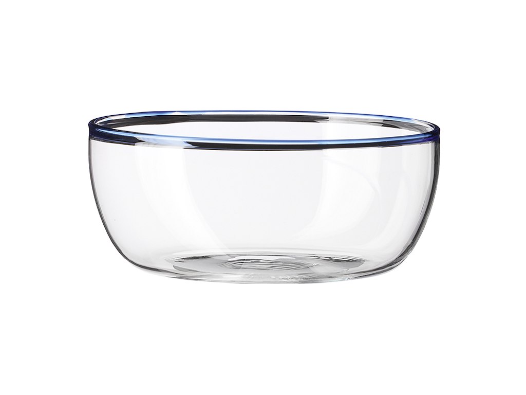 Glass bowl Ø12cm Life in Colour Blue edge