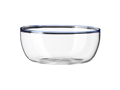 Glass bowl Ø12cm Life in Colour Blue edge