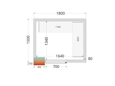 Cooling room panel 1800x1500x2200 80mm
