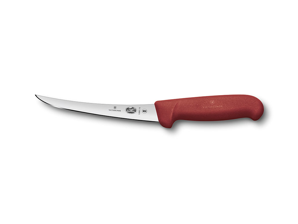 Deboner, 15 cm, Victorinox Fibrox, red, slim, with curve