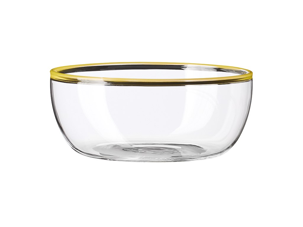 Glass bowl Ø12cm Life in Colour Yellow edge