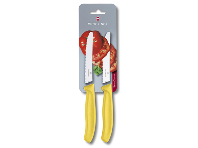 Tomato knives, 11 cm, 2-pack, Victorinox, yellow