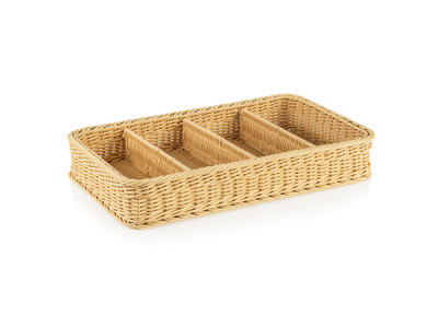 Cutlery Basket Light Beige 1/1GN H9 cm Weaver
