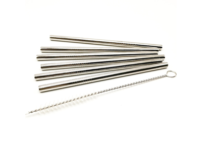 6 straight straws + 1 brush