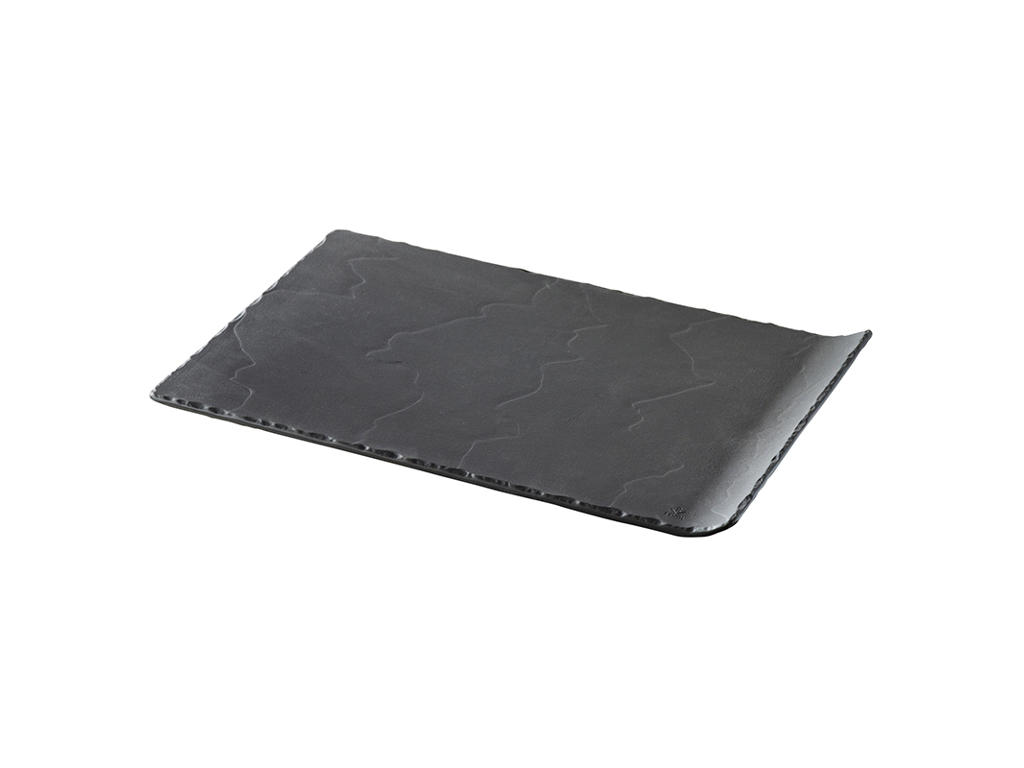 Plate with handle 33x20 cm Unglazed Black Basalt