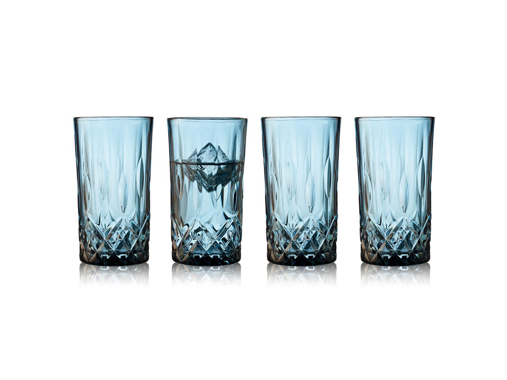 Glass Highball Sorrento 38 cl 4 pcs. Blue