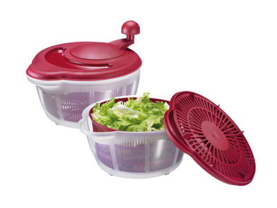 Salad spinner plastic red/transparent