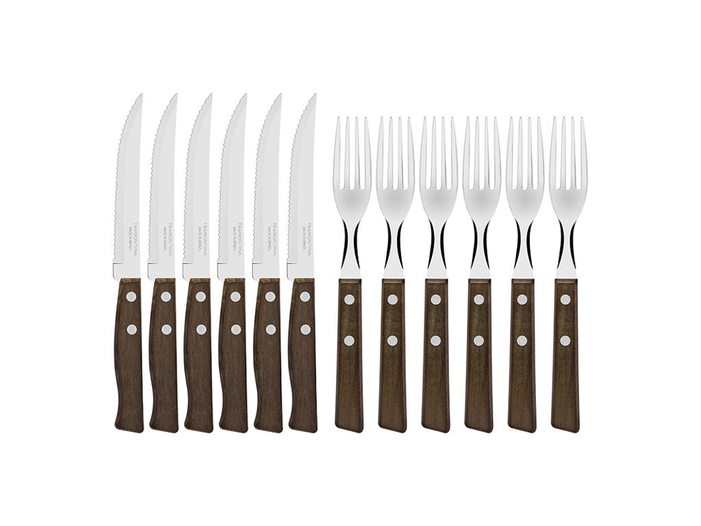 Cutlery set 6 knives 11 cm, 6 forks Tradic