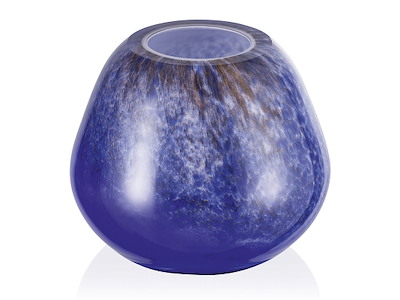 Candle holder Ø15x13 cm Glass Fusion Blue