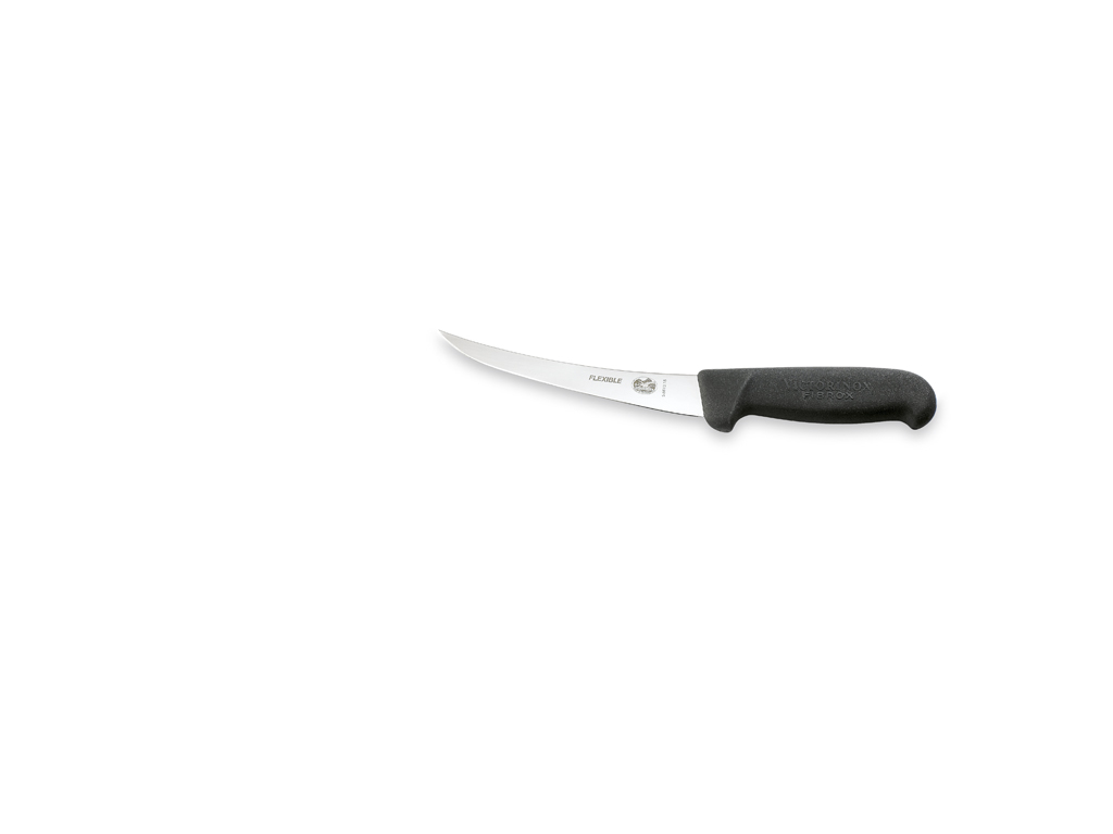 Deboner, 15 cm, Victorinox Fibrox, black, flexible, slim, with curve