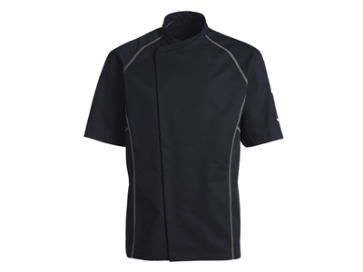 Chef jacket black w/gray flatlock M