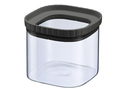 Storage Jar Stackable 655 ml Black Lid
