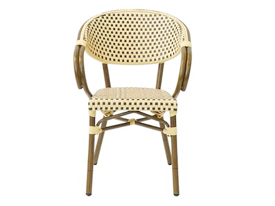 Zederkof Paris café chair with armrests in wicker