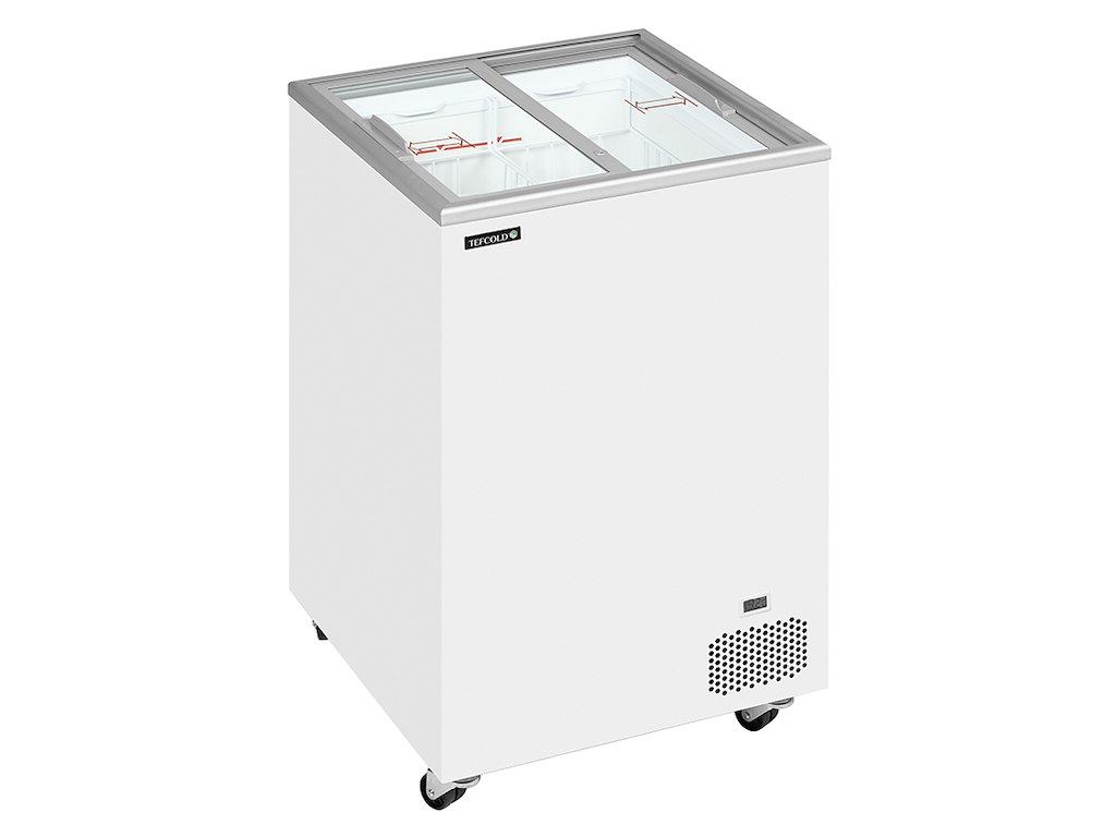 Chest freezer display 91 ltr White with wheels
