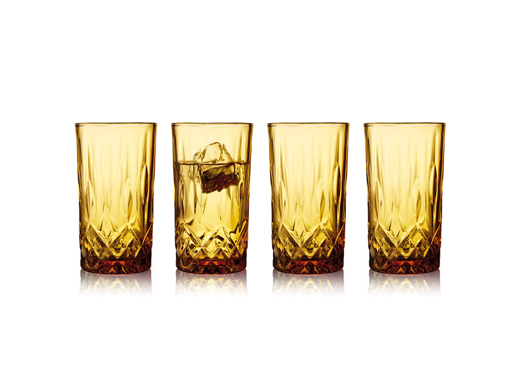Glass Highball Sorrento 38 cl 4 pcs. Amber