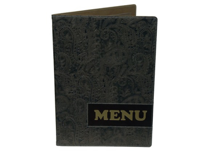 Menu card A4 Paisley 1 display/4 pages Desi