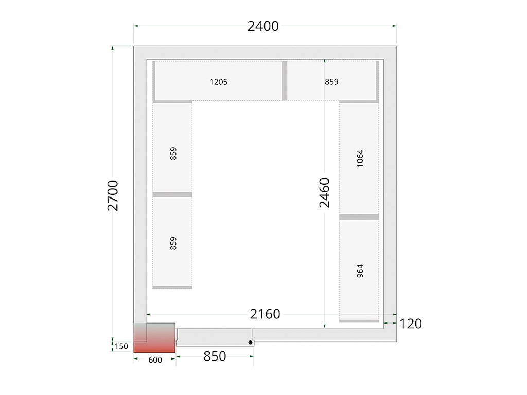 Freezer room panel 2400x2700x2200 120mm