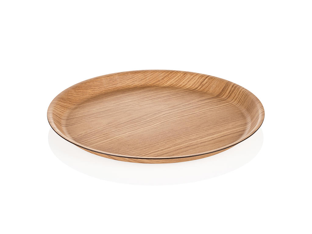 Tray Melamine Wood Non-slip Ø 33 cm