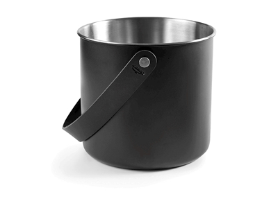 Ice bucket black Lacor 18 cm
