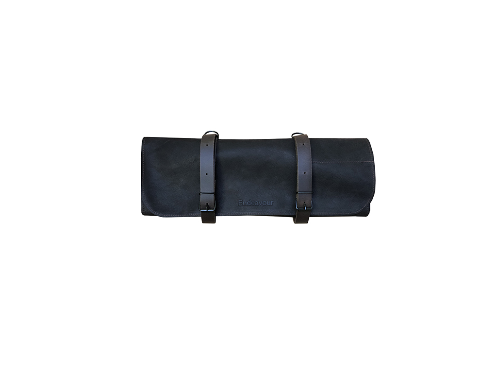 Roll folder without content, with 5 compartments, Endeavor, Leather, Black