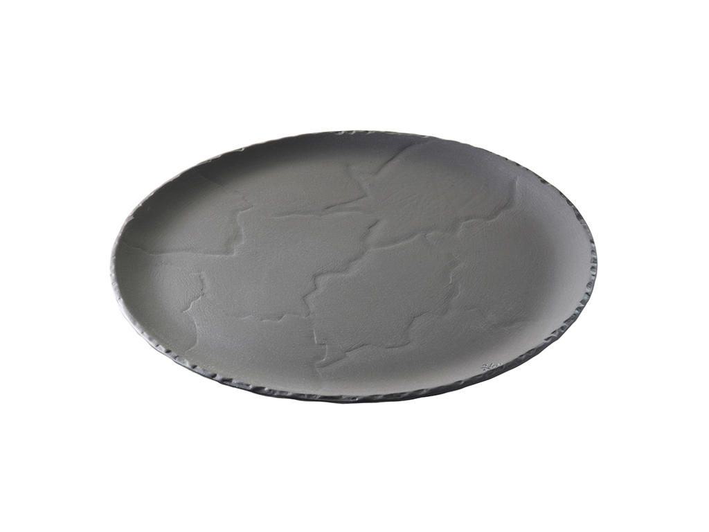 Plate Ø20 cm Unglazed Black Basalt
