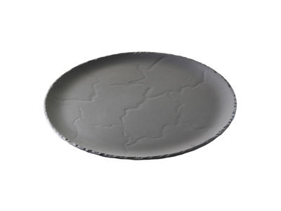 Plate Ø20 cm Unglazed Black Basalt