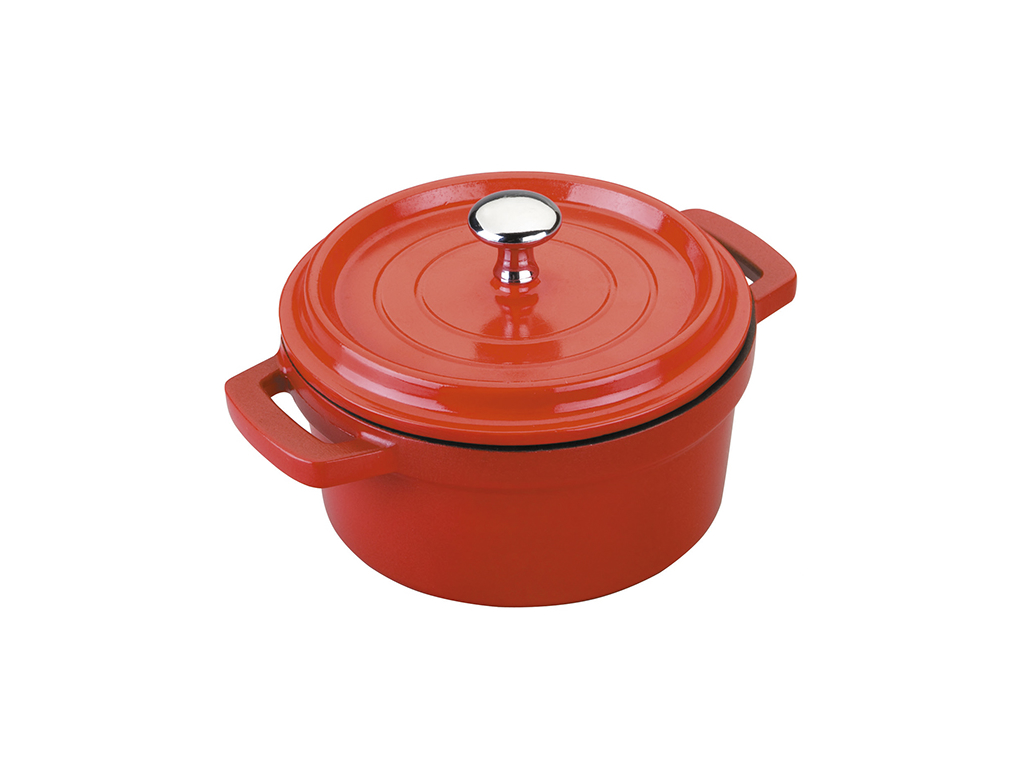 Pot, mini cast aluminum red 0.24 l - Ø10 c