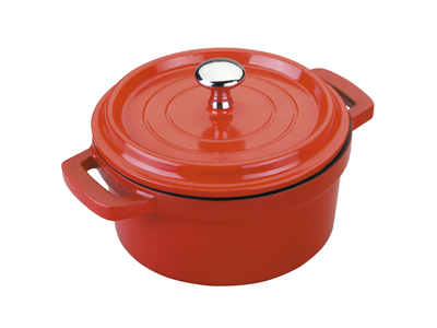 Pot, mini cast aluminum red 0.24 l - Ø10 c
