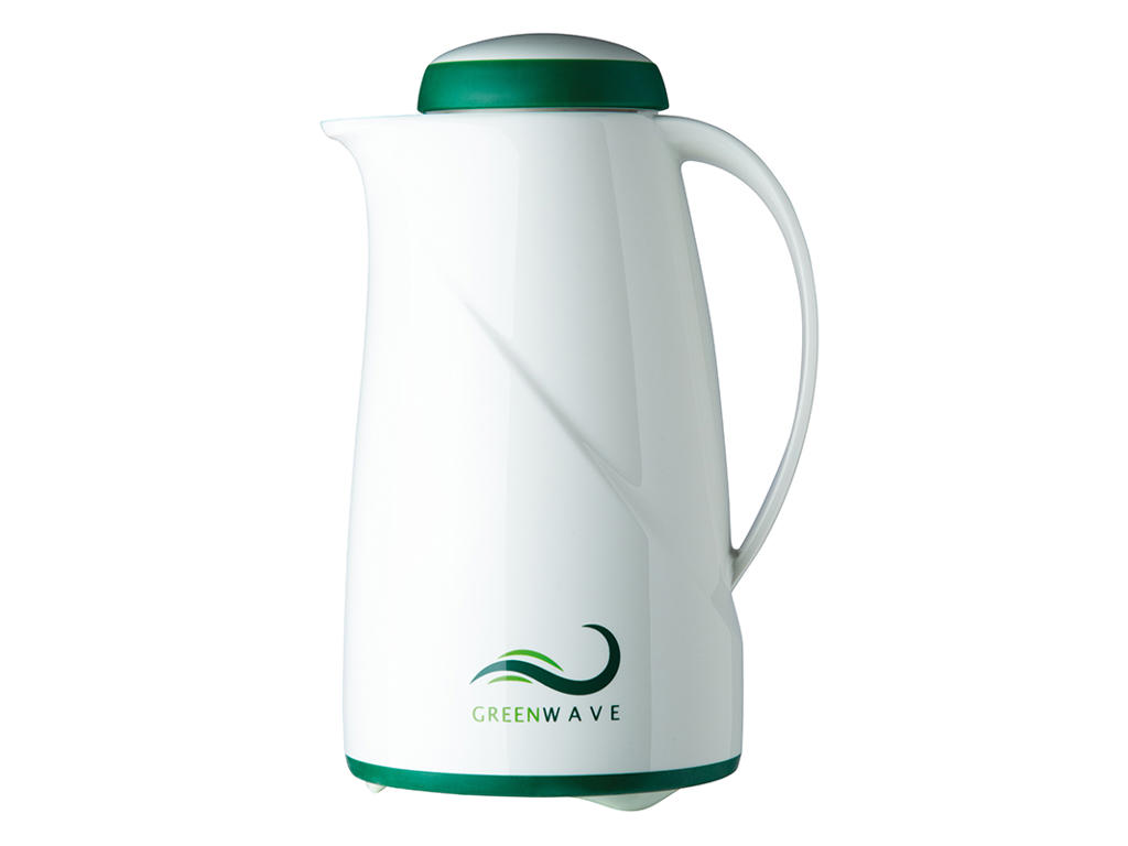 Thermal jug 1 ltr. White Green Wave