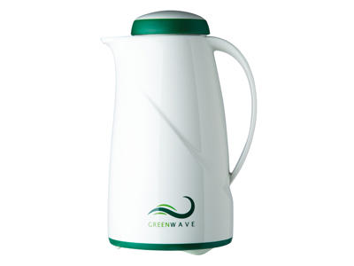 Thermal jug 1 ltr. White Green Wave