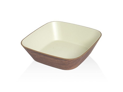 Bowl Snack 18x18 cm Wood look/White