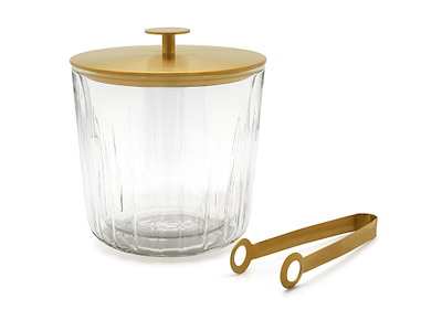 Ice bucket with tongs Gold Glass 1 L ARINTO